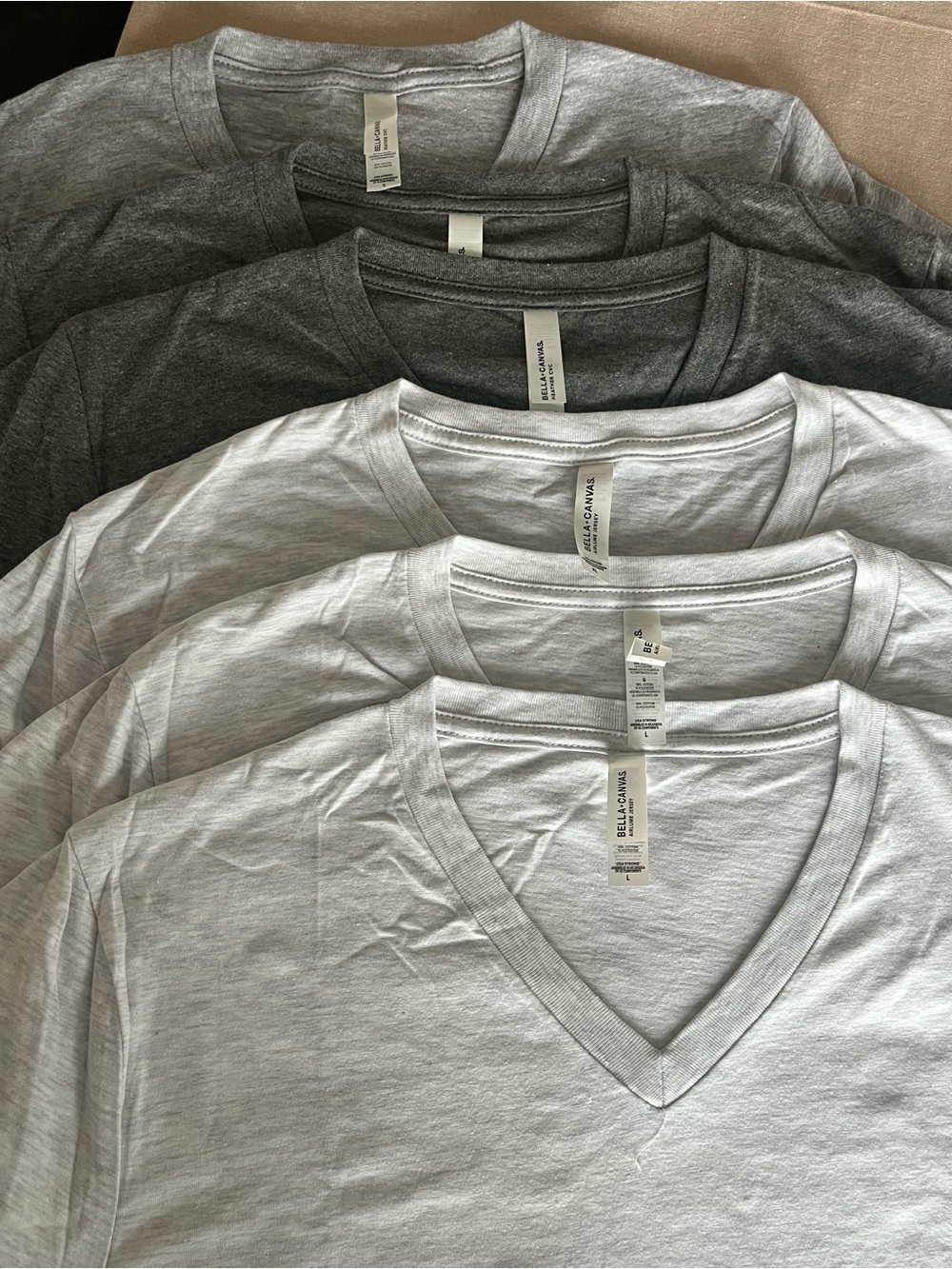 Bella Canvas Blank Grey V Neck Unisex HTV/Sub shirts